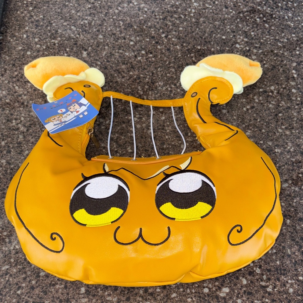 Kids Yellow Crab Plush Shoulder Bag - Cute Cartoon Face
